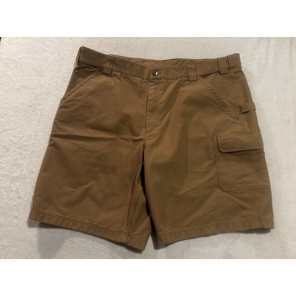 Duluth Trading Shorts Mens‎ 46 Brown Flex Fire Hose Cargo Workwear Utility